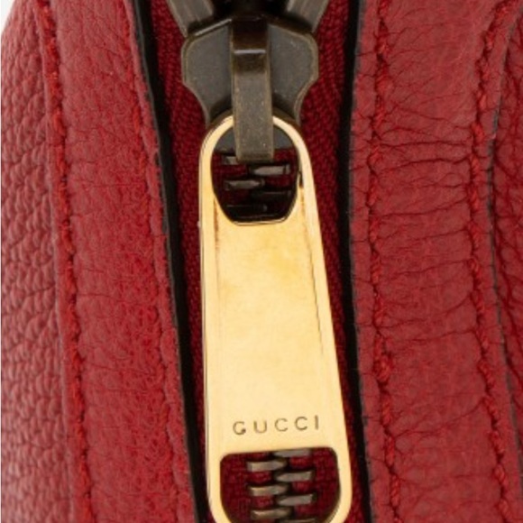 Gucci leather logo half moon hobo in red - Picture 7 of 12
